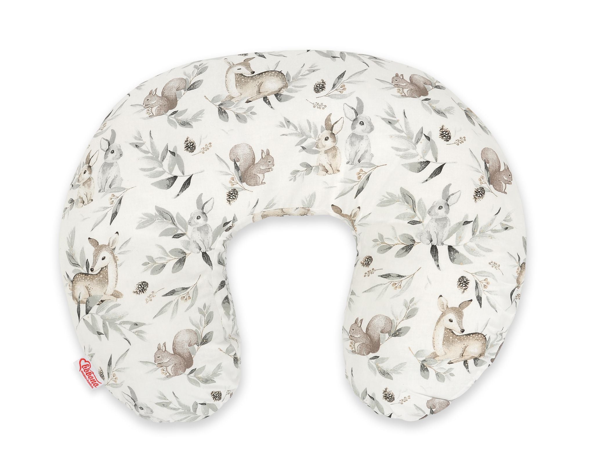 Breastfeeding Pillow Nursing Croissant Pillow, removable, Hands-Free Feeding - Woodland olive