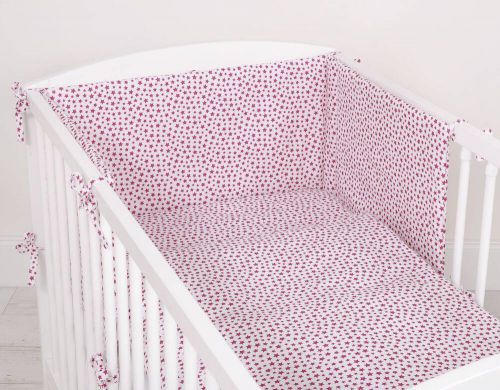 Baby cotton bedding set 2-pcs 135x100 - burgundy stars