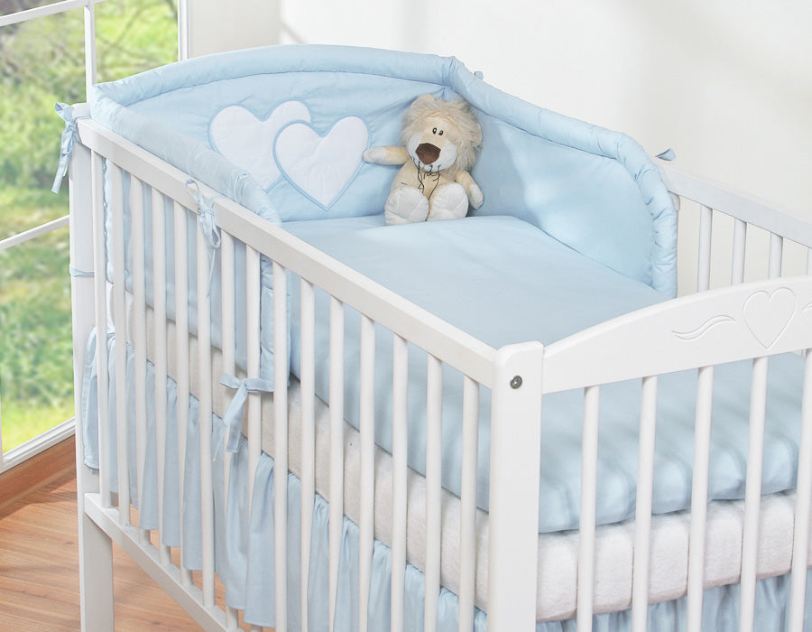 Bedding set 3-pcs 120x90 - Hanging Hearts blue