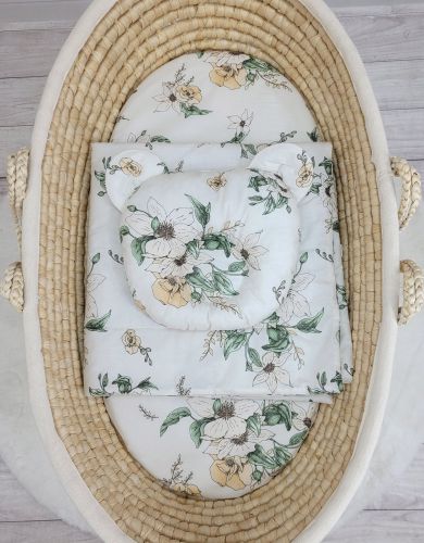 Duvet with pillow Teddy - 2pcs set - Clematis on beige