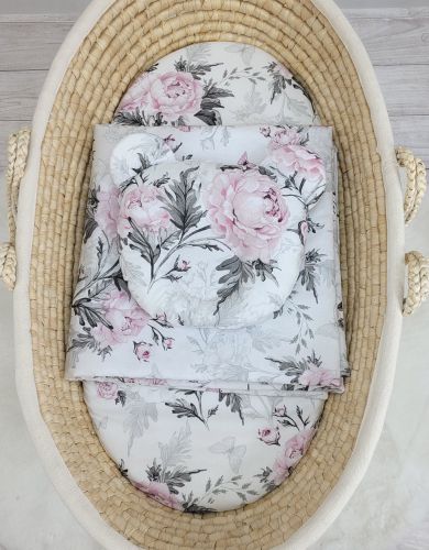 Duvet with pillow Teddy - 2pcs set - Romantic peonies