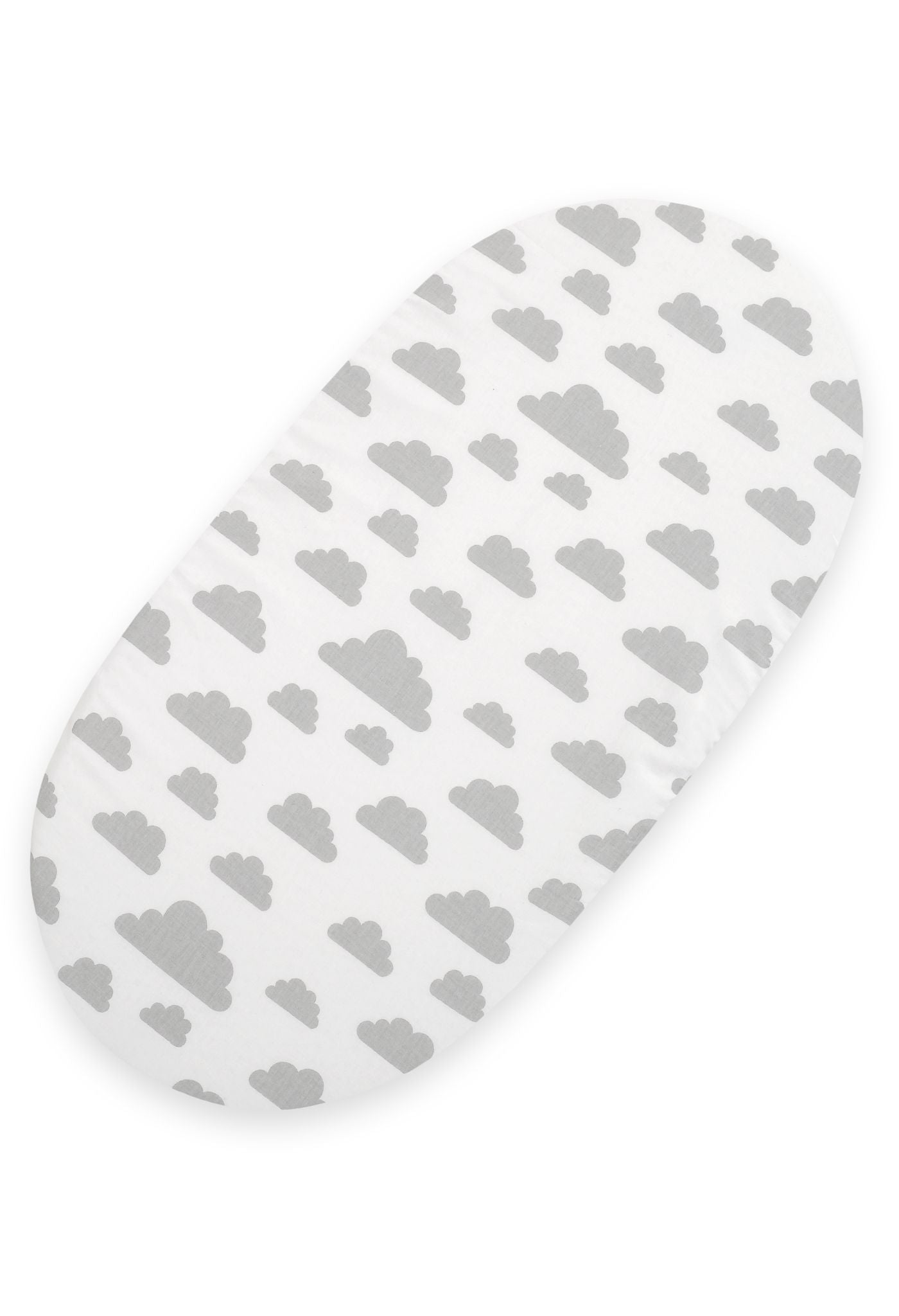 Sheet made of cotton for moses basket mattress 75x35 cm - Clouds gray