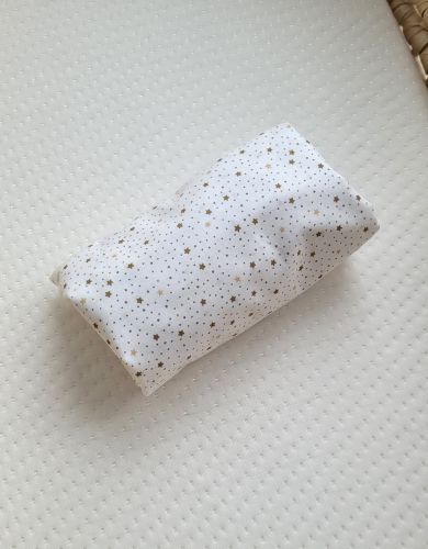 Sheet made of cotton for moses basket mattress 75x35 cm - mini gold stars