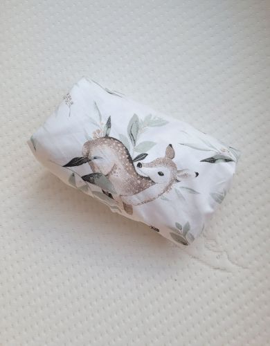 Sheet made of cotton for moses basket mattress 75x35 cm - Woodland olive