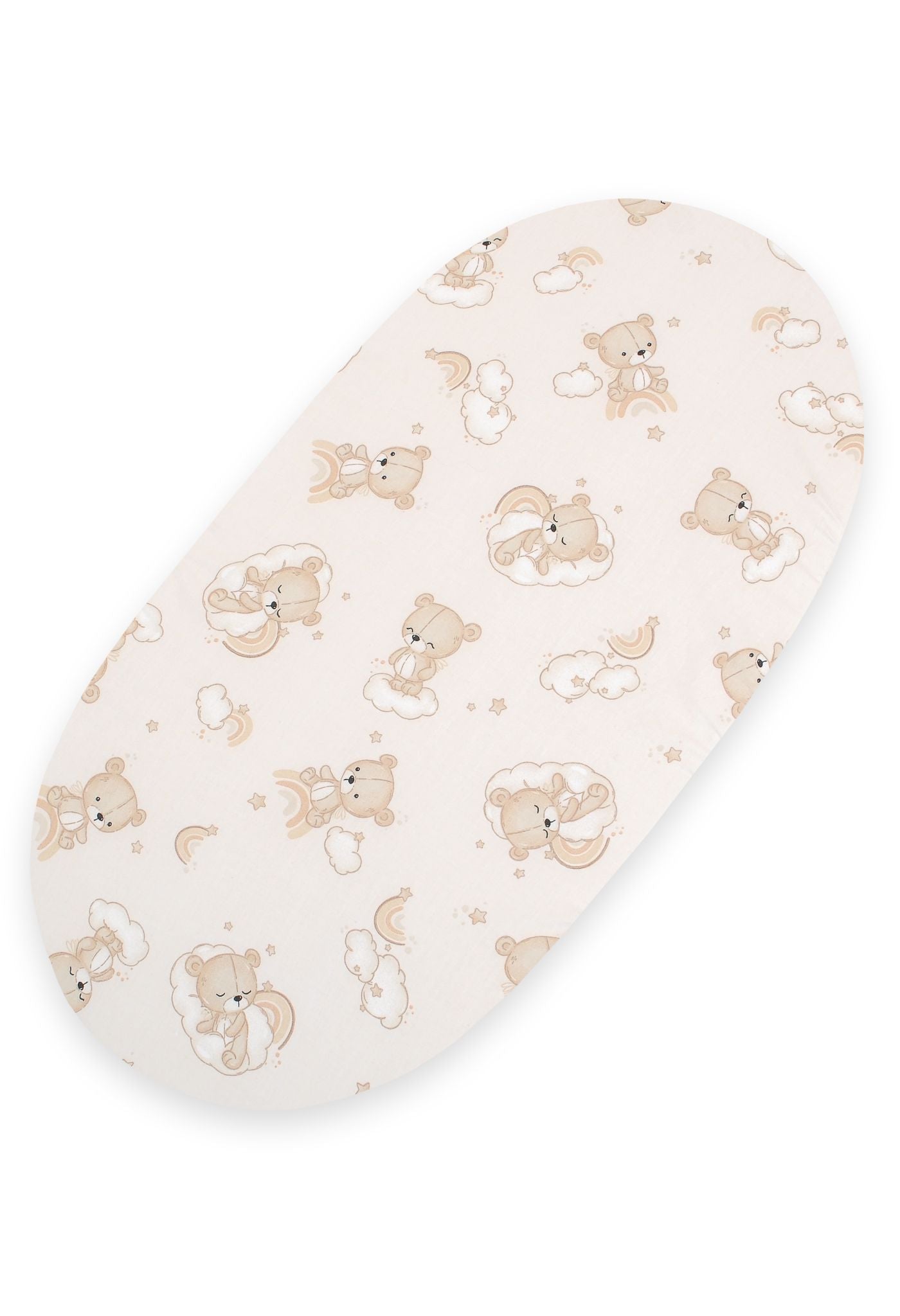 Sheet made of cotton for moses basket mattress 75x35 cm - Rainbow beige bear