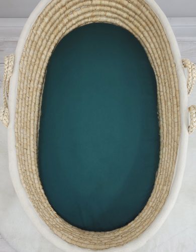 Sheet made of cotton for moses basket mattress 75x35 cm - bottle green