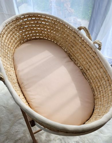 Sheet made of cotton for moses basket mattress 75x35 cm - beige