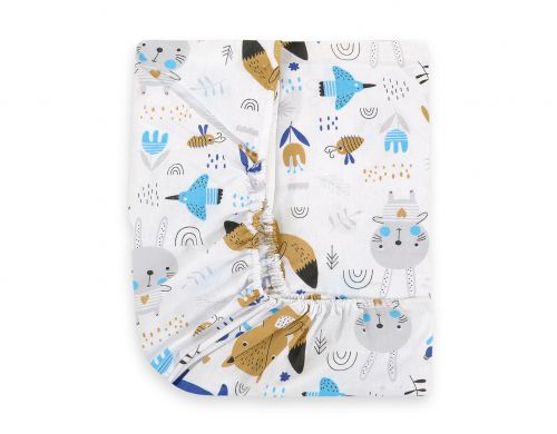 Sheet made of cotton 120x60cm - navy blue bears