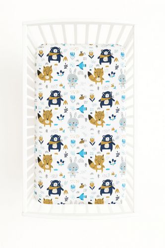 Sheet made of cotton 120x60cm - navy blue bears