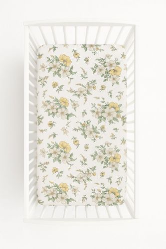 Sheet made of cotton 120x60cm - clematis on beige