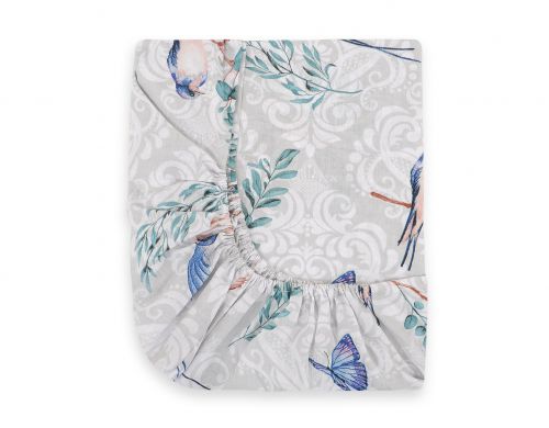 Sheet made of cotton 120x60cm - blue birds