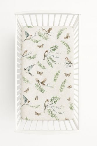 Sheet made of cotton 120x60cm - brown birds