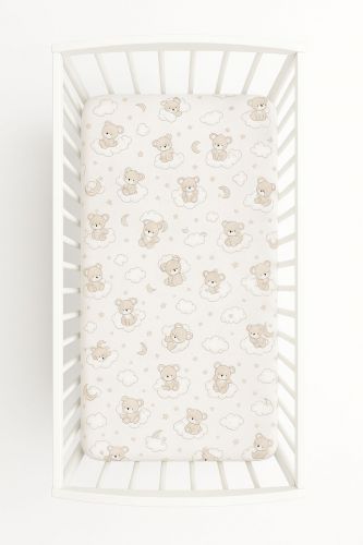 Sheet made of cotton 120x60cm - Rainbow beige bear