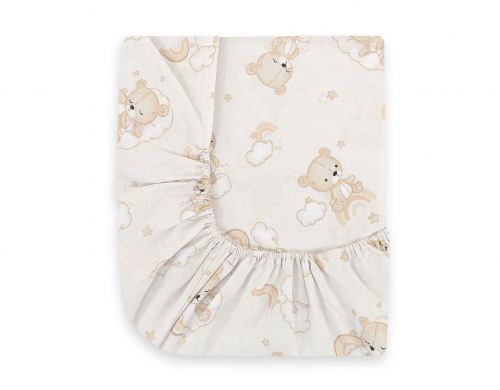 Sheet made of cotton 120x60cm - Rainbow beige bear