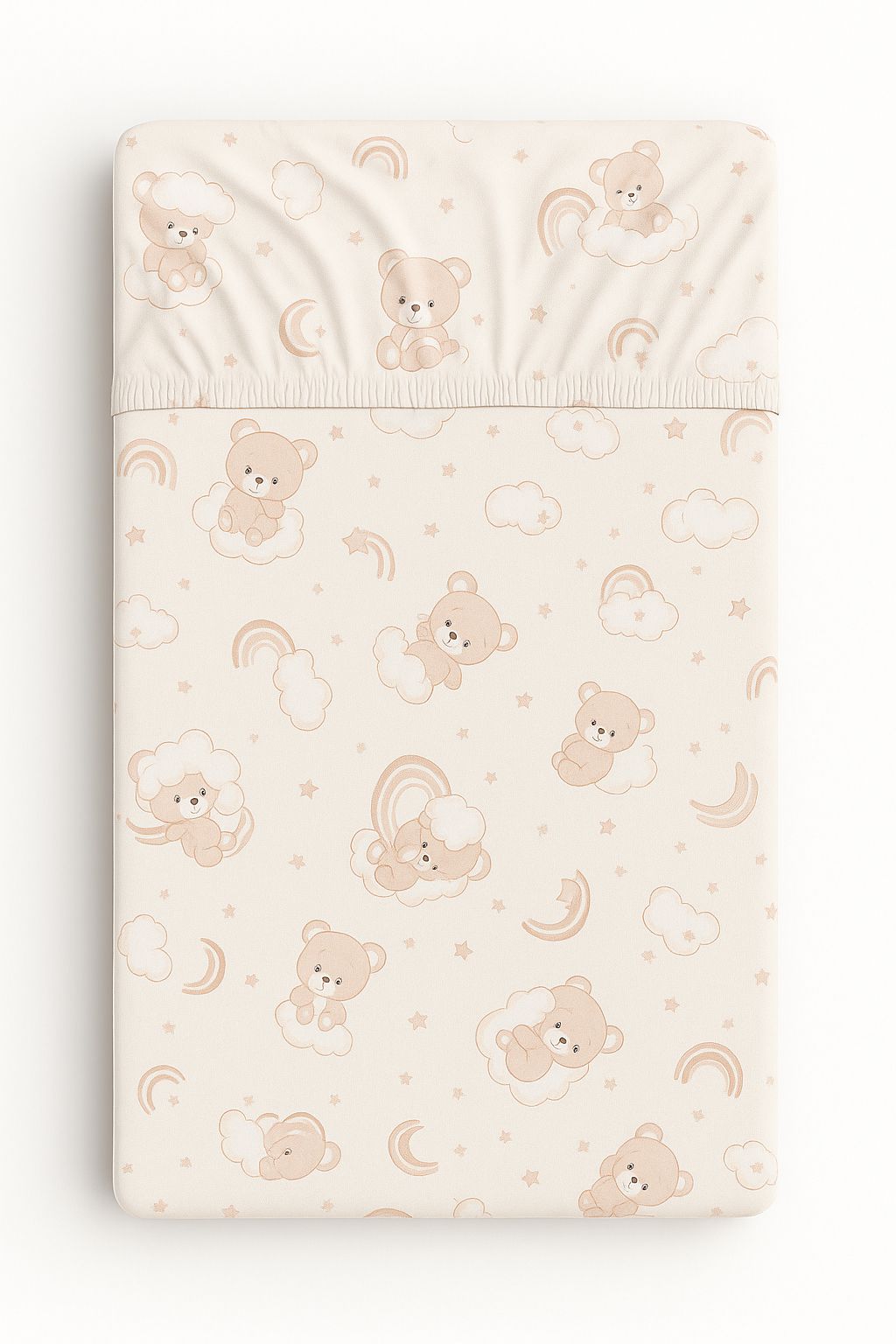 Sheet made of cotton 120x60cm - Rainbow beige bear