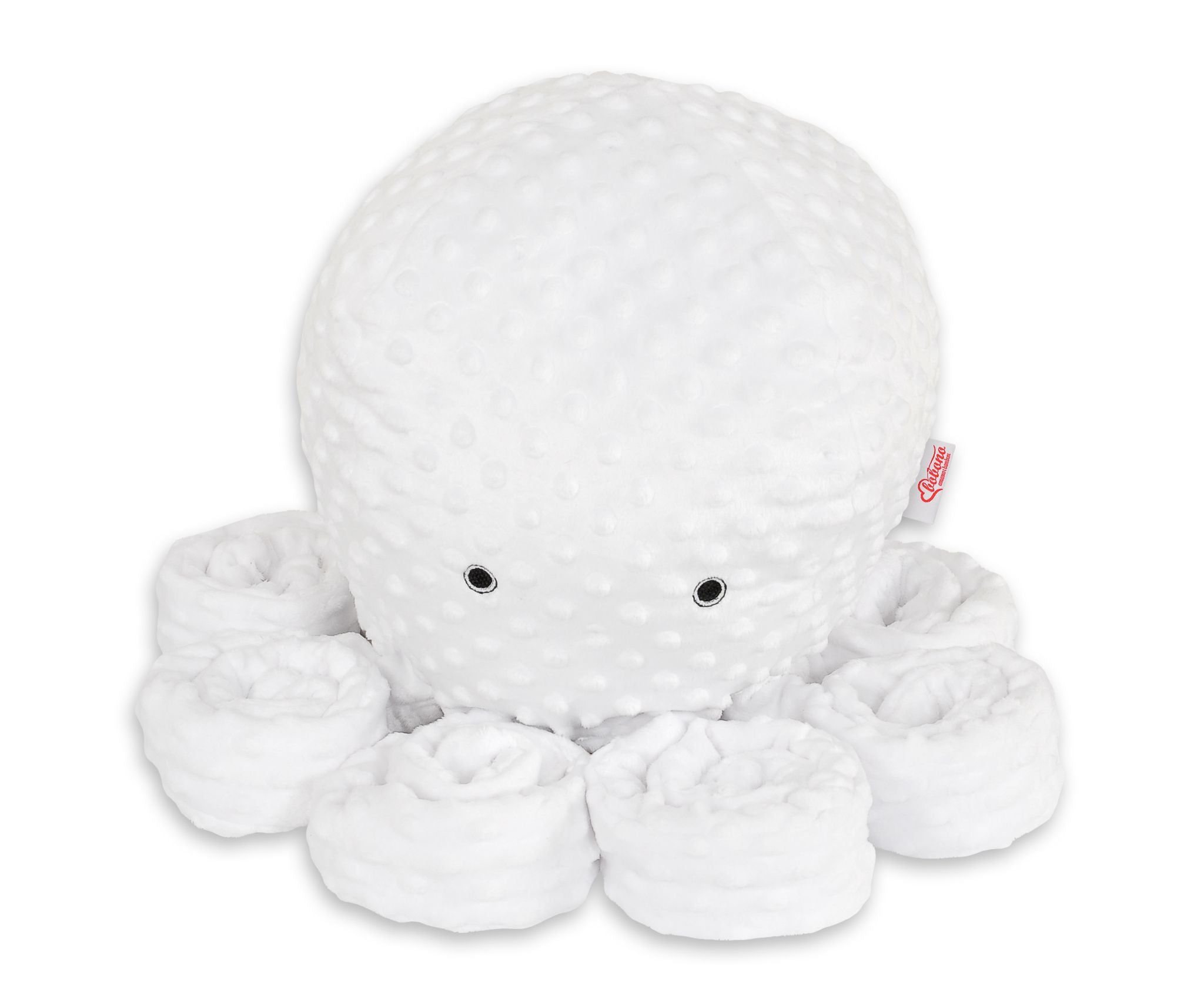 Cuddly octopus big - white - polka dot minky