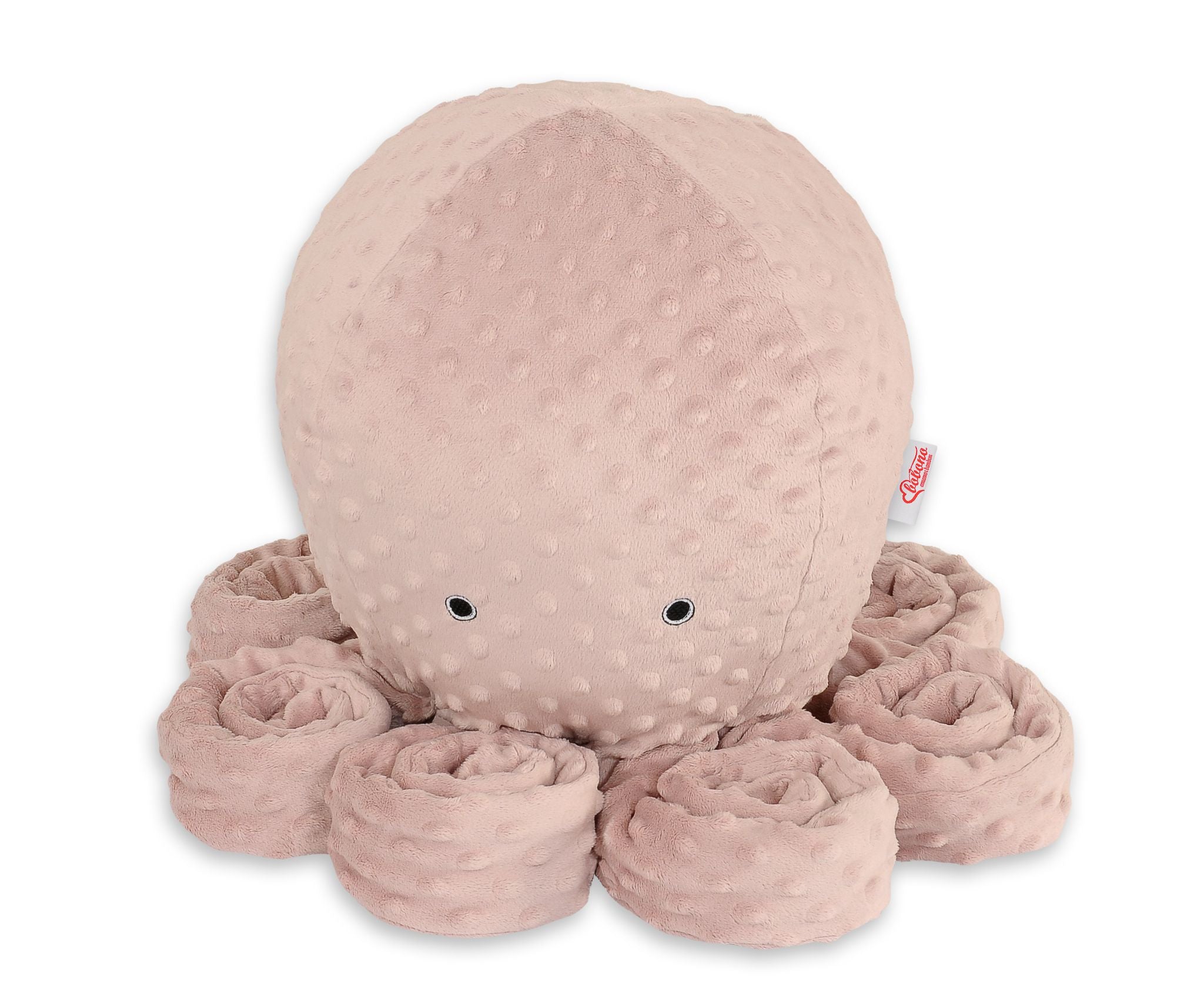 Cuddly octopus big - pastel pink  - polka dot minky