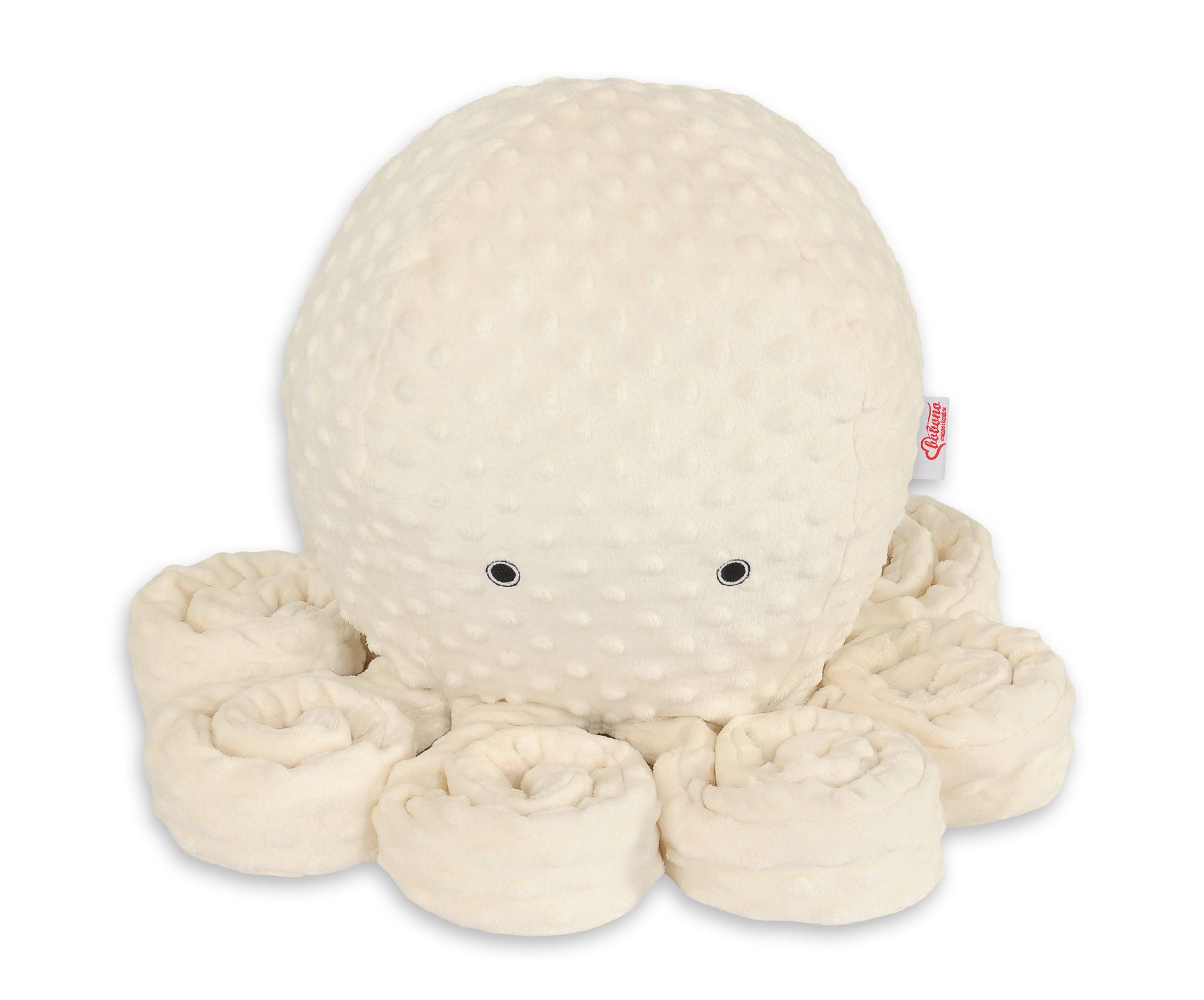 Cuddly octopus big - cream - polka dot minky