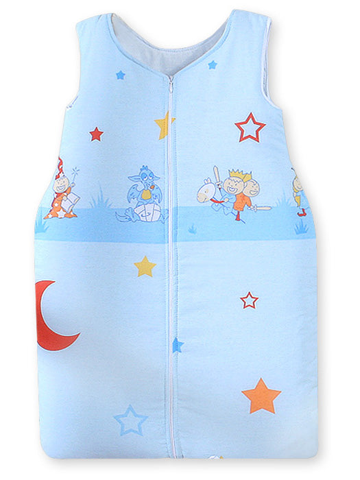 Cotton sleeping bag for children, size M, 6-12 months, TOG 2.5, all-season castle on blue