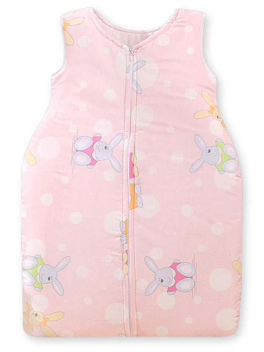 Cotton sleeping bag for children, size M, 6-12 months, TOG 2.5, all-season, bunnies on pink