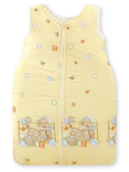 Cotton sleeping bag for children, size M, 6-12 months, TOG 2.5, all-season, teddy bears in a cot