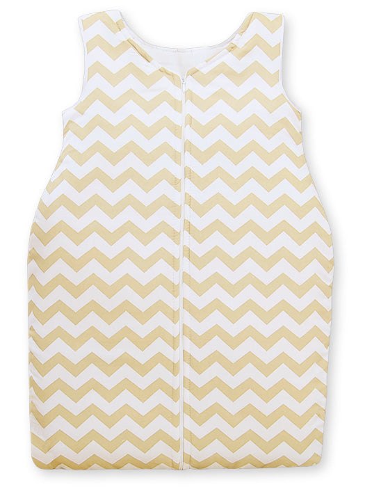 Cotton sleeping bag for children, size M, 6-12 months, TOG 2.5, all-season, chevron beige