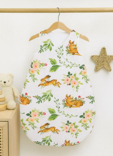 Cotton sleeping bag for children, size M, 3-12 months, TOG 2.5, all-season - in the forest