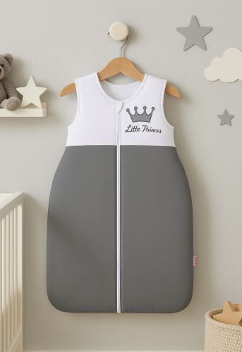Cotton sleeping bag for children, size M, 6-12 months, TOG 2.5, all-season, Little Prince anthracite