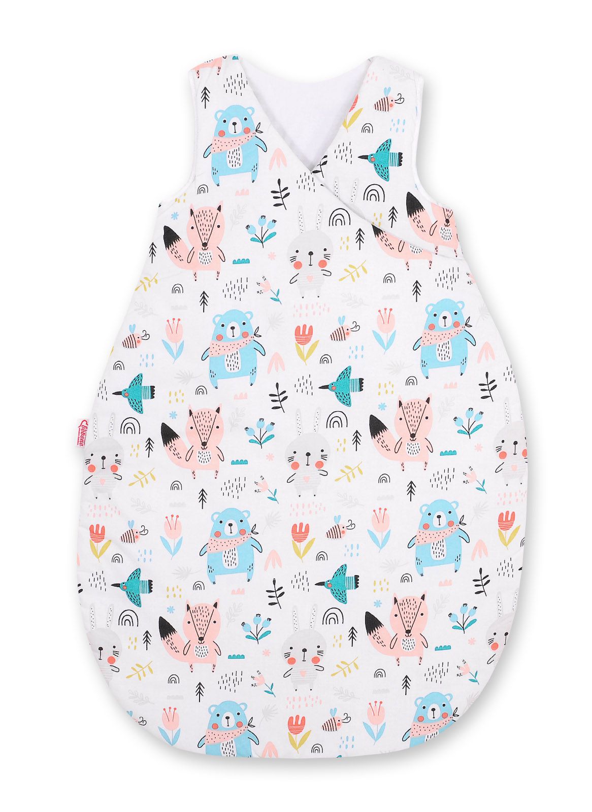 Cotton sleeping bag for children, size M, 3-12 months, TOG 2.5, all-season - blue teddy bears