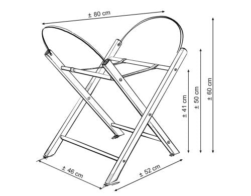Moses basket BOHO Handmade with stand - pink