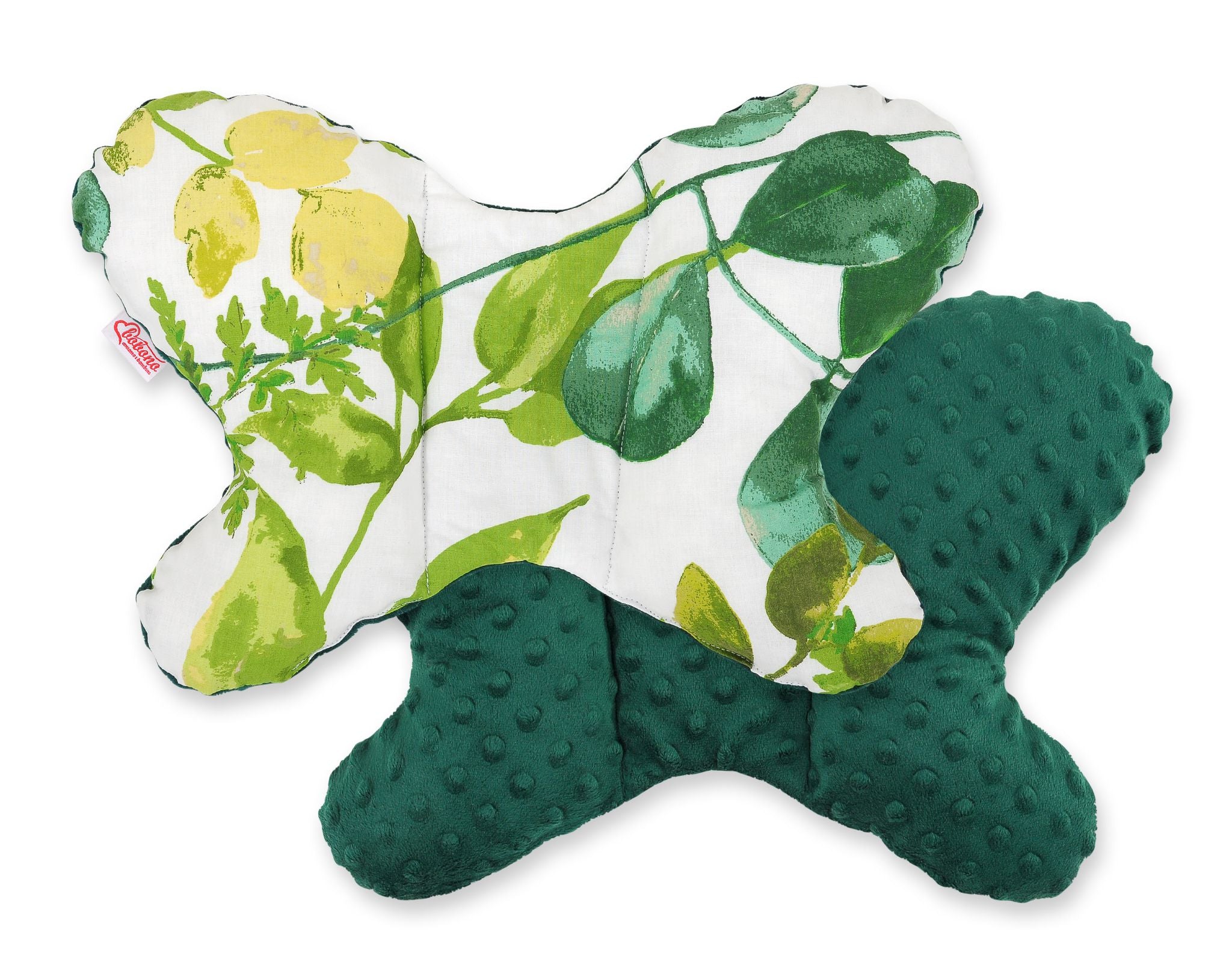 Double-sided anti shock cushion \"BUTTERFLY\" - eucalyptus/green