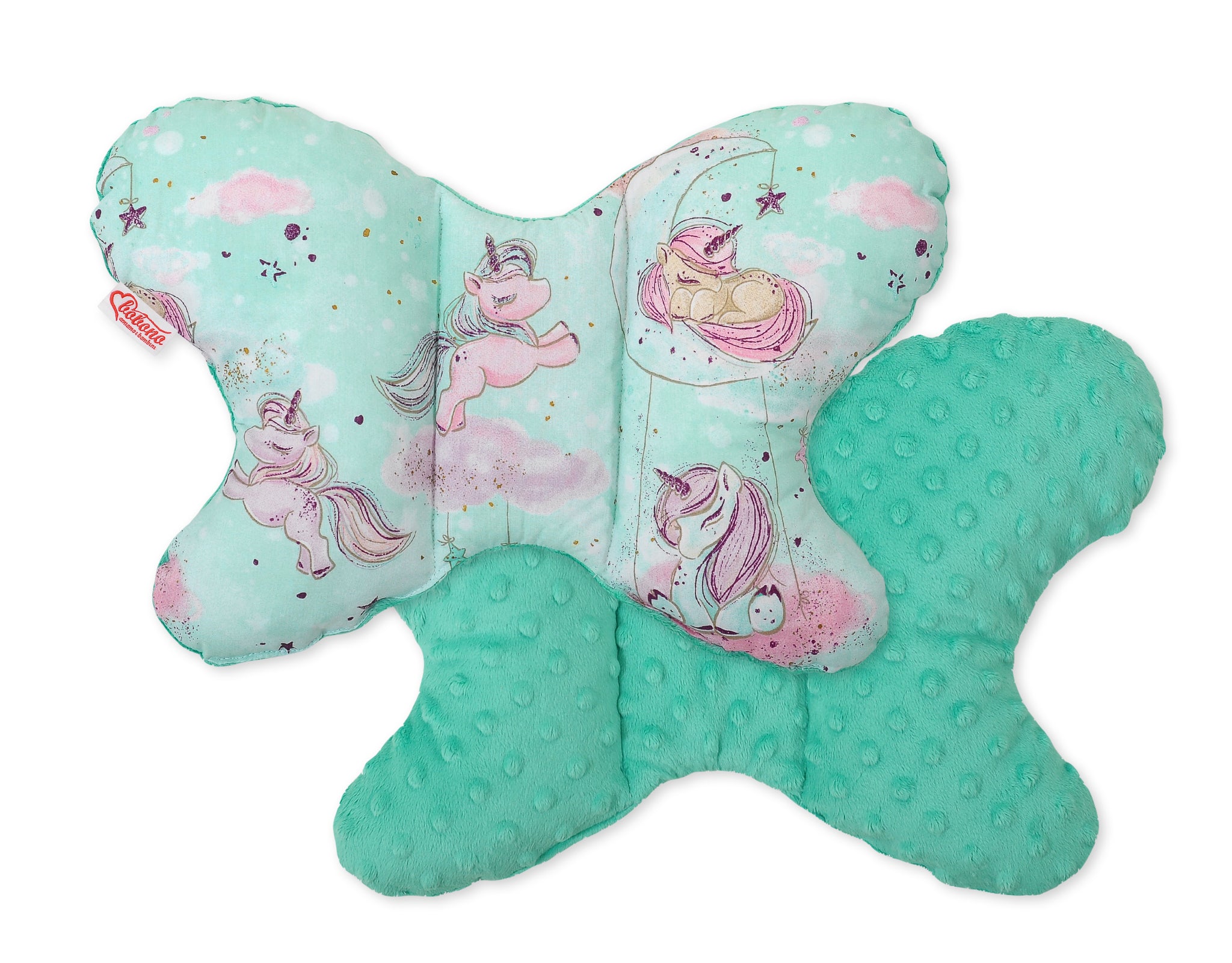 Double-sided anti shock cushion \"BUTTERFLY\" -  unicorn mint