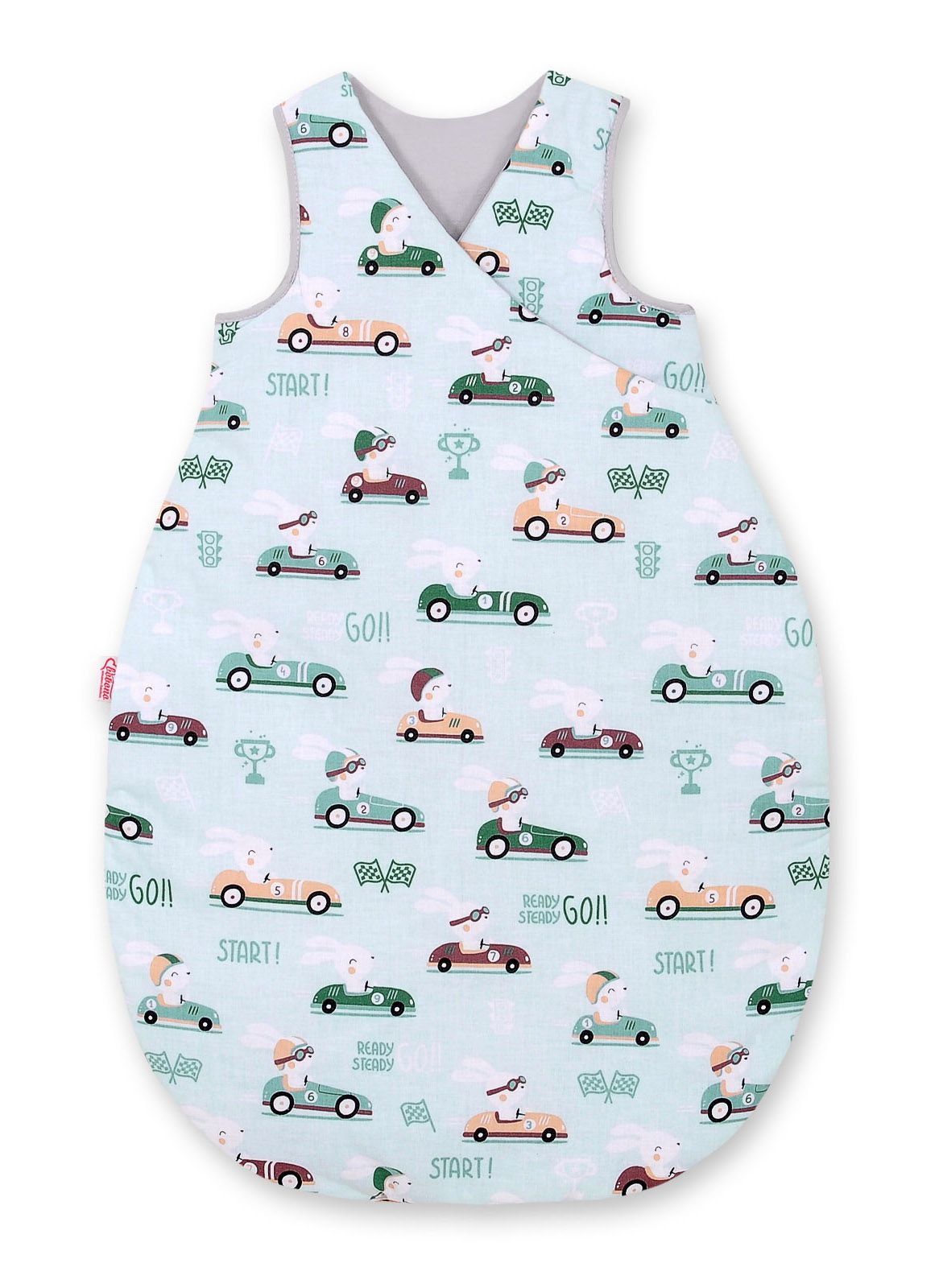 Cotton sleeping bag for children, size M, 3-12 months, TOG 2.5, all-season - mint rabbits